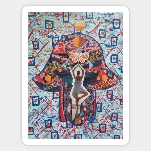 EMERGENCE Hamsa by Harriette Knight Sticker by harrietteknight